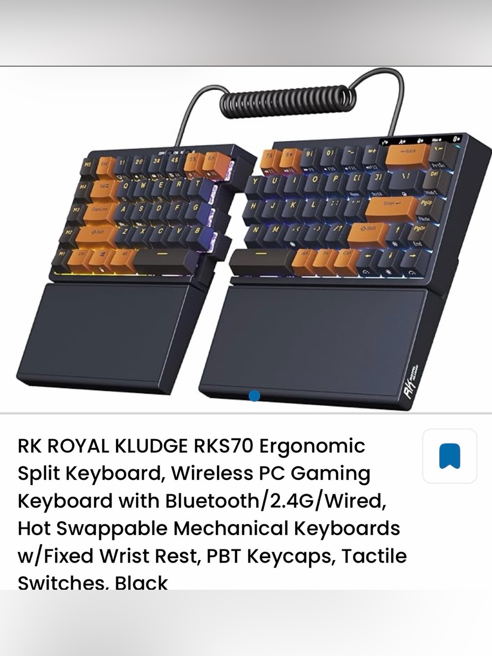 Split Ergonomic Gaming Keyboard